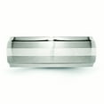 thumbnail image 4 of Stainless Steel 925 Sterling Silver Engravable Inlay Ridged Edge 8mm Brushed and Polished Ring Size 10.5 Jewelry Gifts f, 4 of 4