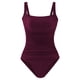 thumbnail image 1 of Trajes de baño de una pieza con realce y acolchado vintage para mujer Trajes de baño con control de barriga Trajes de baño de talla grande (clarete) MFZFUKR BST3003547-1, 1 of 5