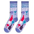 thumbnail image 5 of Cool Socks – I Don’t Give a Sip Wine Novelty Crew Socks – Size Medium – Men’s 6–8 / Women’s 7–10 –, 5 of 5