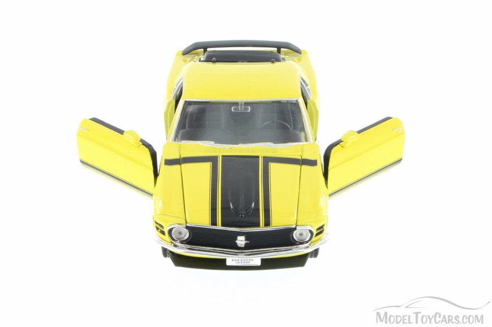 1970 Ford Mustang, Yellow - Welly 22088 - 1/24 Scale Diecast Model Toy Car (Brand New, but NOT IN BOX)
