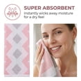 thumbnail image 5 of Unique Bargains Geometric Rhombus Cotton Soft Color Block Hand Towel Pink 2pcs 28" x 13", 5 of 7