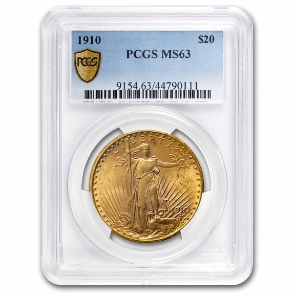 1910 $20 St Gaudens Gold Double Eagle MS-63 PCGS