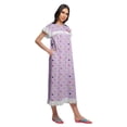 thumbnail image 3 of Moomaya Chemise de Nuit Imprimée pour Femmes Mi-Mollet en Coton à Manches Courtes, 3 of 6
