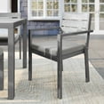 thumbnail image 3 of Martha Stewart Indoor-Outdoor Stackable Patio Dining Armchair with Gray Brushed Woodgrain Aluminum Finish and Gray All-Weather Seat Cushion, 3 of 13