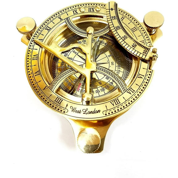 New Solid Brass Sundial Antique Compass Brass Compass Handmade Gift