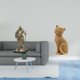 thumbnail image 2 of Figura de caballero, estatua de escritorio, adorno de estante con forma de gato, pieza de arte decorativa de resina, coleccionable, ideal para regalar, 2 of 8