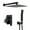 Matte Black, variant on CASAINC 2-Function 12 in.Wall-Mounted Shower System with Handheld Shower in Brushed Nickel