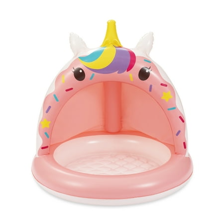 Play Day Inflatable Unicorn Shade Pool, Round, Pink, Ages 1-3, Unisex