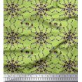 thumbnail image 1 of Soimoi Green Moss Georgette Fabric Floral Wreath Geometric Print Fabric by Yard 44 Inch Wide, 1 of 5
