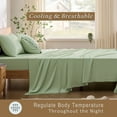 thumbnail image 3 of TOSMO Luxury Sheet Set 4 Piece King Size - 100% Viscose Derived from Bamboo - 18” Extra Deep Pockets, Oeko-Tex Certified, Silky Soft, Cooling and Breathable, 3 of 7