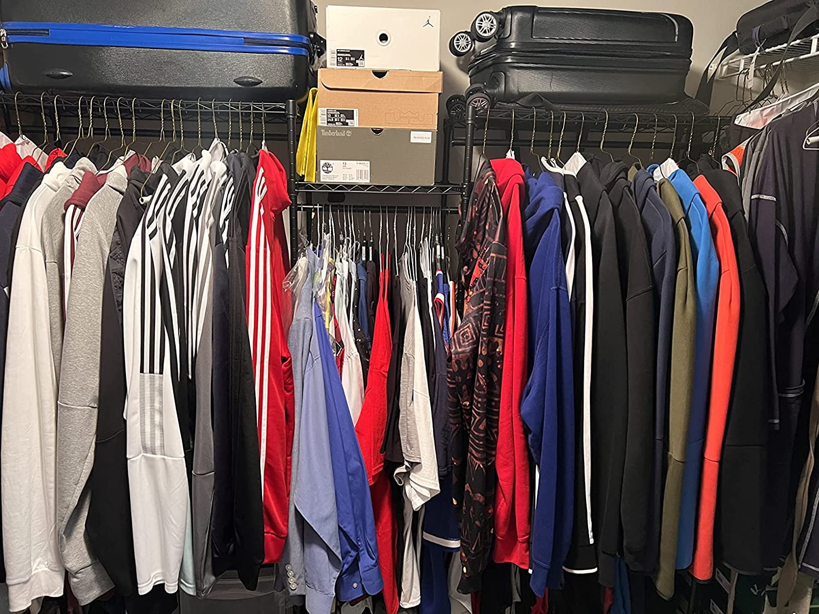 Buy Raybee 74.8W * 17.7D *76.8H Clothes Rack with Shelves Metal Closet