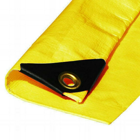12 Mil Extra Heavy Duty Yellow Tarp 3 Ply Reinforced Canopy 6 oz Premium Shade Tarp Finished Size:4.6 x 6.6