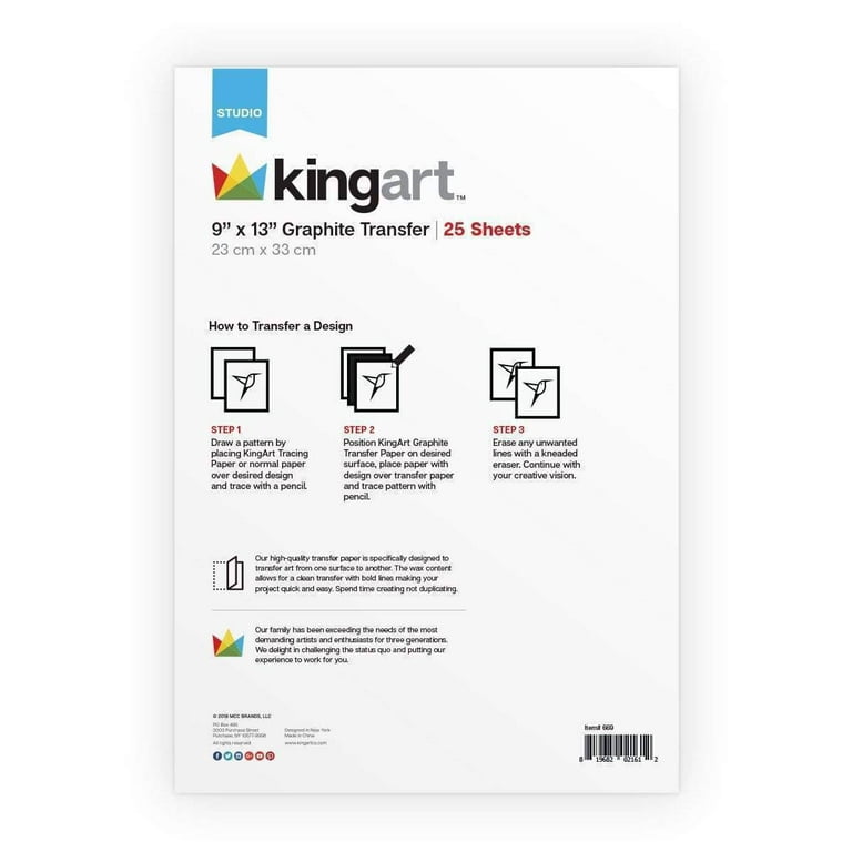 KINGART® Graphite Transfer Paper, 9