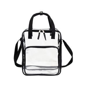 Eastsport Clear Double Handle Stadium Tote, Black Trim