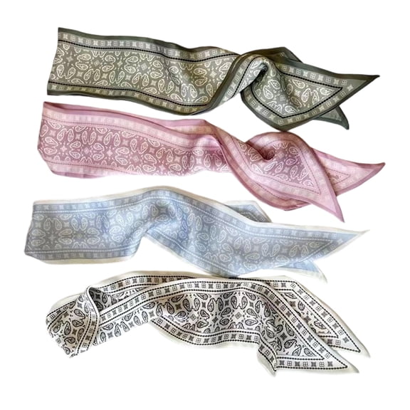 1. Silk Feeling Neck Scarf for Women - Multipurpose Belt, Choker & Handbag Accessory, Floral Design Photo Props