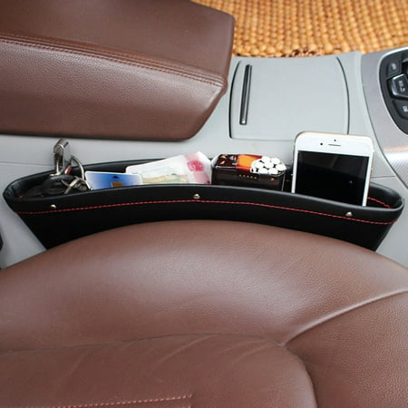 2 PCS Multifunctional Car Side Catcher Box Car Seat Pockets Organizer Fit For Most Cars Mobiles Phone Holder