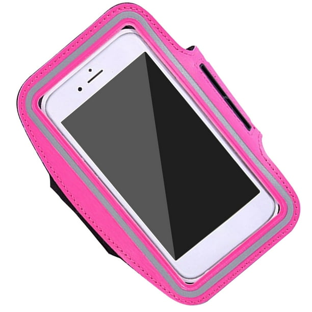 Methold Funda deportiva para brazalete, soporte para teléfono de 6,3 pulgadas para mujer, hombre, en la mano, bolsos para teléfono inteligente, Teléfono y Comunicación Rosado