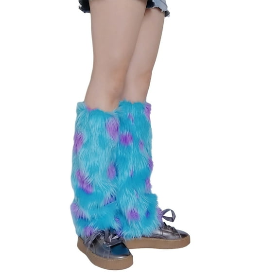 Womens Punk Leg Warmers Winter Warm Fuzzy PlushCuffs Monsters Leg Sleeve Socks