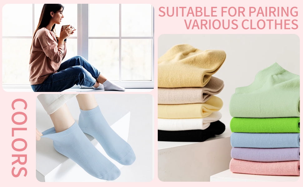 100 Pairs Womens Low Cut Ankle Socks Colorful Lightweight Ankle Socks Athletic Casual Bulk Socks for Women Teens