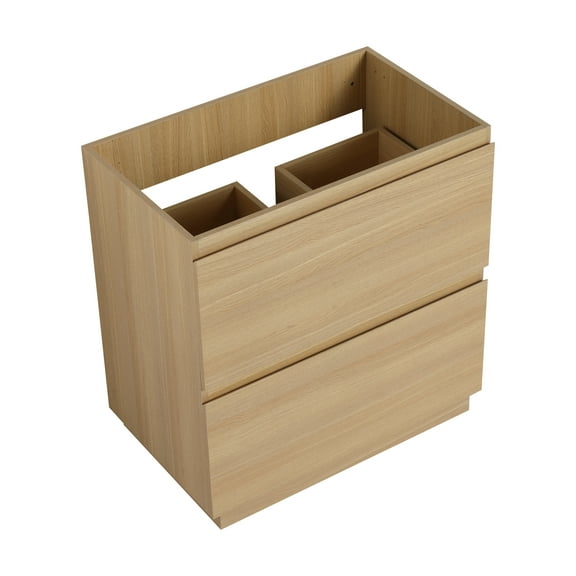 Modern Bathroom Vanity 30" Bathroom Vanities without Sink, Modern Undermount Bathroom Sink Cabinet with Double drawer, Freestanding Bathroom Sink Cabinet,Engineering wood,Oak,Wooden Bathroom Vanity