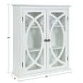 thumbnail image 2 of Kate and Laurel Quinlan Wood Wall Cabinet, 24 x 8 x 28, White, Decorative Traditional Storage Cabinet with Two Glass Doors and Three Interior Shelves, 2 of 9