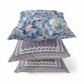 thumbnail image 2 of 18" Blue Gray Springtime Zippered Suede Throw Pillow, 2 of 3