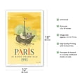 thumbnail image 2 of Paris is 2000 Years Old - 1951 Paris Birthday Celebration - Eiffel Tower France - Vintage Travel Poster by Roger Chapelain Midy c.1951 - Master Art Print (Unframed) 12in x 18in, 2 of 4