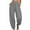 Gray, variant on Womens Cotton Linen Palazzo Pants Drawstring Elastic Waist Casual Wide Leg Trousers with Big Pockets Loose Flowy Beach Pants