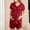 Red, variant on Womens Maternity Pajama Set Solid Color Casual Short Sleeve Top and Shorts Soft Lightweight Summer Breathable Pregnancy Sleepwear Set