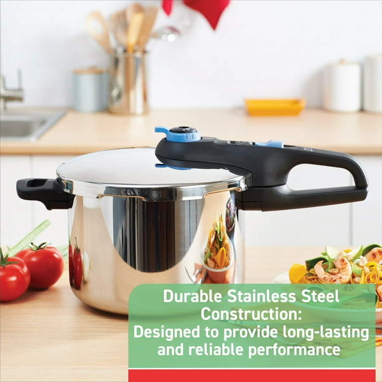 T-fal Secure Trendy 6.3 Quart Stainless Steel Pressure Cooker