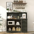 Farmhouse Wine Bar with Power Outlet Kitchen Sideboard Buffet