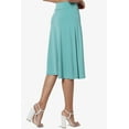 thumbnail image 4 of Women's Simple Foldover Stretch A-Line Flared Knee Length Skirt Comfy Stylish, 4 of 7