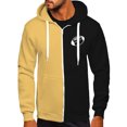 thumbnail image 1 of Bowake Hoodies For Men Loose Color Block Full Zip Jacket with Pocket Plus Size Casual Sweatshirt, 1 of 2