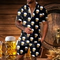 thumbnail image 1 of WILLBEST Traje Informal Corto para Hombre Oktoberfest de Verano A La Moda, con Solapa y Manga Corta, Transpirable, Cómodo y con Estampado de Taza., 1 of 5