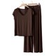 thumbnail image 1 of TaTaai Loose Solid Color T-shirt Pants Pajama Set, Women's Thick Warm Design, All Season Casual Home Work Outfit, Cold Gentle Wash, Line Dry Option Gift, 1 of 6