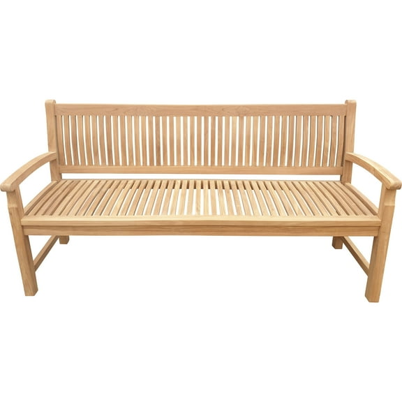 Seven Seas Teak El Mar Outdoor Patio and Garden Bench, A-Grade Teak Wood, 6 Foot