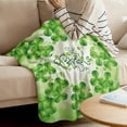 thumbnail image 3 of Artistic Blanket, Happy St. Patrick''s Day Green Luck Leaf Clover Pattern Soft Flannel Fleece Bedding Blanket for Couch, Throw Blanket for Cover Men Women Aults Kids Girls Boys 60"x80", 3 of 6