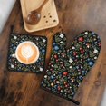 thumbnail image 6 of Pioneer Flower Floral Print Pattern 1-Pack Oven Mitts Set, Heat Resistant Kitchen Gloves, 7.7" X 12", 6 of 6