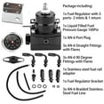 thumbnail image 4 of Universal Adjustable Fuel Pressure Regulator Kit with 0-100 Psi Pressure Gauge AN-6 Fuel Line Hose Fitting Connectors Kit Black, 4 of 5