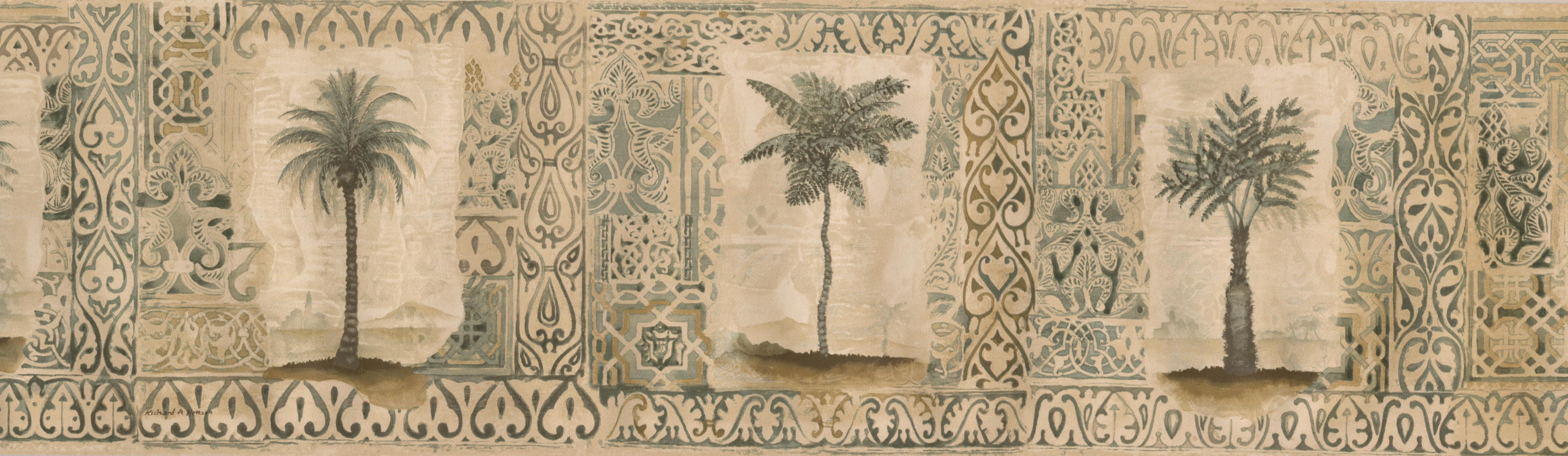 palm trees in vintage