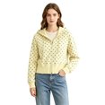 thumbnail image 3 of CONZONE Womens Polka Dot Hoodies Long Sleeve Zip Up Hooded Sweatshirts for Women Trendy Fall Winter Pullover Tops, 3 of 9