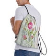 thumbnail image 3 of Bingfone Vintage Wood Background With Floral Drawstrings Backpacks Bags For Men Women Gym Drawstrings Bag, 3 of 9