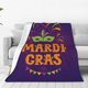 thumbnail image 1 of Fotbe Mardi Gras2 Manta de Franela Acolchonada con Estampado, Súper Suave y Esponjosa, Extra Grande para Sofá, Cama, Uso Todo el Año-80"x60", 1 of 7