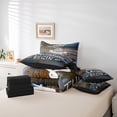 thumbnail image 4 of Happy Camping Bed in a Bag Twin Size Camper Bedding Sets 7 Piece Rustic Farmhouse Themed Comforter Set with Sheets Vintage Wooden Planks Bed Set Adventure Theme Sheets, 4 of 5