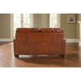 thumbnail image 2 of Pemberly Row Contemporary Top Grain Leather Love Seat in Chestnut, 2 of 4