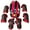 Striped Red, variant on Qiylii Kids Multi-Sport Protective Gear Set, 7PCS Knee Elbow Pads Wrist Guards for Bike Skateboard Scooter Skating 3-9 Years