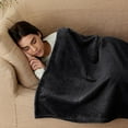 thumbnail image 2 of czcpp-Fleece Couverture de Lit Taille Grand, Couvertures Super Douces et Chaudes pour Canapé, Sofa et Lit Texture Gaufrée, Confortable, Moelleuse et Légère (Noir, 90x90 Pouces), 2 of 4