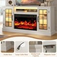 thumbnail image 6 of PAPROOS 63" Fireplace TV Stand for TVs up to 70" with 32" Electric Fireplace, Entertainment Center with LED, Modern Television Table Center With Remote Control for Living Room, White, 6 of 10