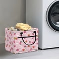 thumbnail image 2 of Yuyamidu Pink Strawberry Quilted Laundry Basket for Bedroom with Front Pocket Foldable Nursery Hamper Large Capacity Laundry Nursery Hamper for Organize Clothes Toys, 2 of 6