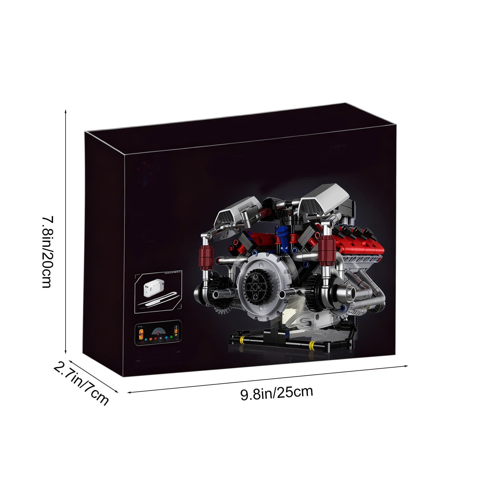 V8 Engine Kit That Work, Visible Car Engine Model Kit with Motor and Lights, Build Your Own Car Engine Kit with App Control Kit, STEM Project for Kids Adults 14+